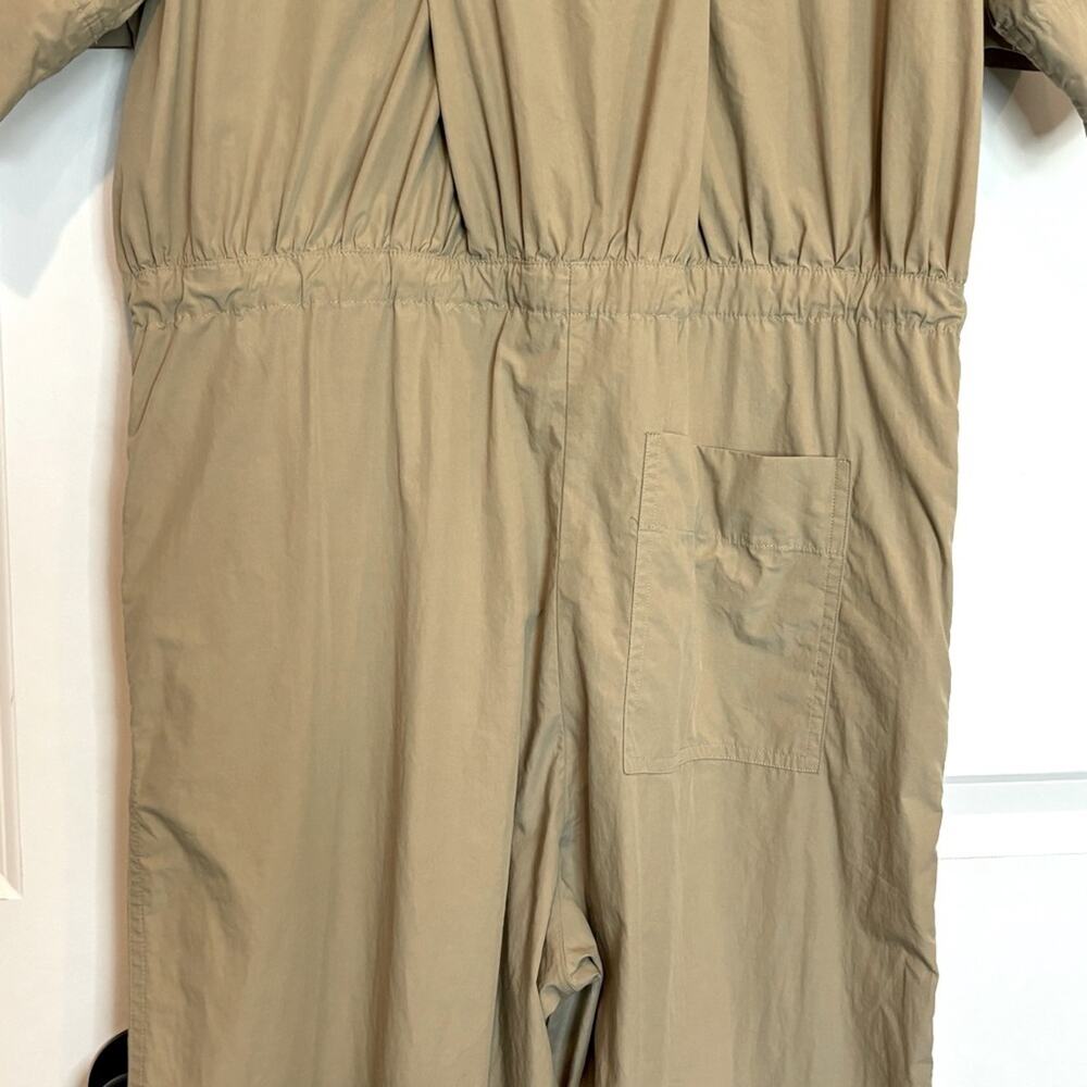 COS Tan Organic Cotton V-neck Short Sleeve Drawstring Waist Utility Jumpsuit XS - Picture 10 of 14